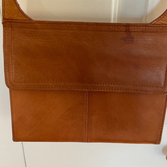 Vintage Y2K cognac brown Fossil | Leather Crossbody Purse bag satchel - Picture 4 of 15